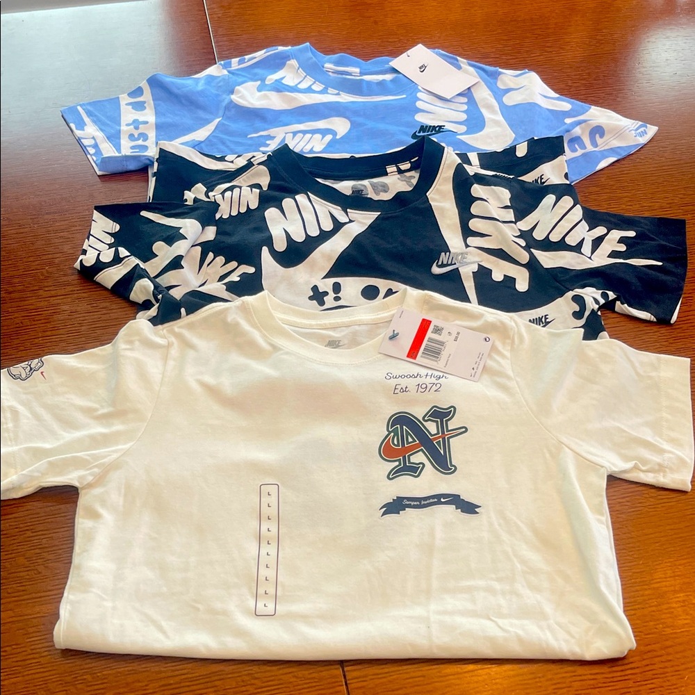 Nike Kids Short Sleeve Tees - Blue, Black, White YL